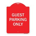 Amistad 18 x 24 in. Designer Series Sign - Guest Parking Only, Red & White AM2060006